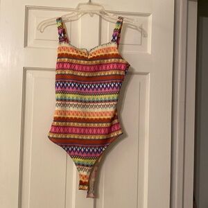 TCEC tank top bodysuit in a rainbow of colors. Size M.